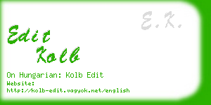 edit kolb business card